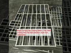 Mạng lưới Grating Bar bề mặt sáng / Grated thép phẳng với thanh phẳng phong cách hiện đại nóng kẽm